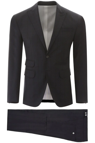 Dsquared2 London Check Suit In Dark Blue
