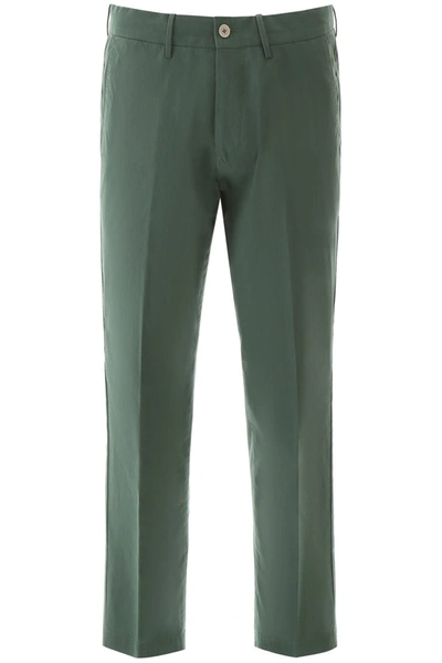 Pt01 Larry Cotton Trousers In Green