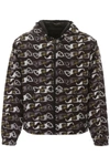 Versace Hooded Sunglasses-print Jacket In Fdo Nero Stampa