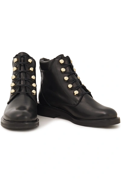 Claudie Pierlot Aramis Studded Leather Combat Boots In Black | ModeSens