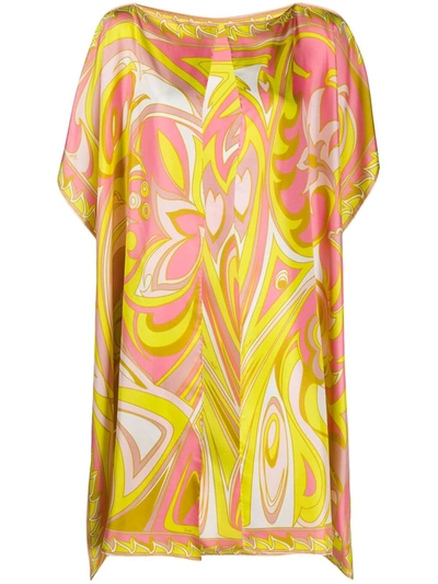Emilio Pucci Abstract-print Silk Cover-up In Pink