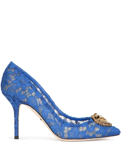 DOLCE & GABBANA EMBELLISHED LACE PUMPS