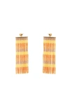 Jacquemus Les Rideaux Crystal Pendant Earrings In Orange