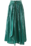Sies Marjan Amalia Belted Coated-jersey Maxi Skirt In Emerald