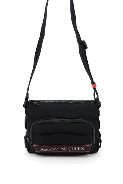 Alexander Mcqueen Logo印花单肩包 In Black