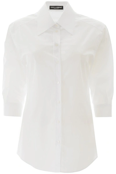 Dolce & Gabbana Basic Shirt In Bianco Ottico