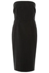 Dolce & Gabbana Woolen Fabric Pinstripe Midi Dress In Rigato