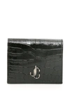 Jimmy Choo Monogram Hanne Wallet In Black