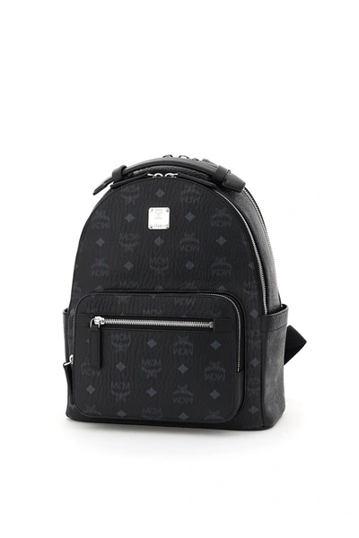 Mcm Stark 32 Backpack In Leather And Visetos In Black