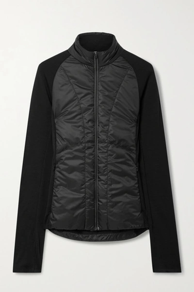 Falke Quilted Shell And Stretch-knit Jacket In Black
