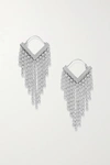 ISABEL MARANT MELTING SILVER-TONE CRYSTAL EARRINGS