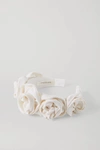 Jennifer Behr Cream Triple Rosette Veil Headband In Ivory
