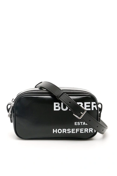 Burberry Camera Mini Horseferry Mini Bag In Black,white