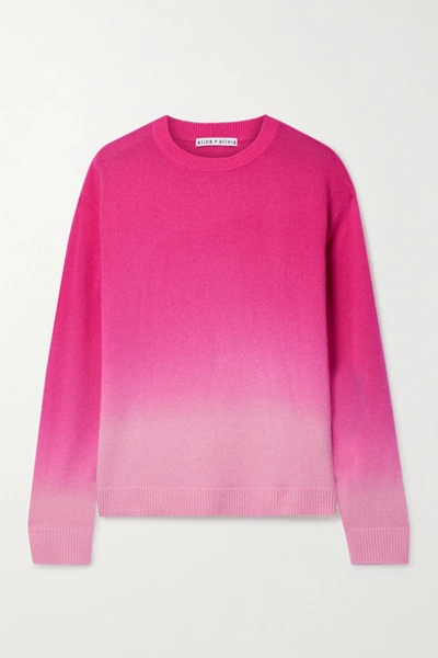 Alice And Olivia Gleeson Dip Dye Cashmere Blend Sweater In Multi-colour