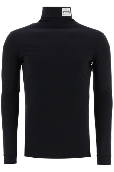 Raf Simons Turtleneck T-shirt With Patches In Blue