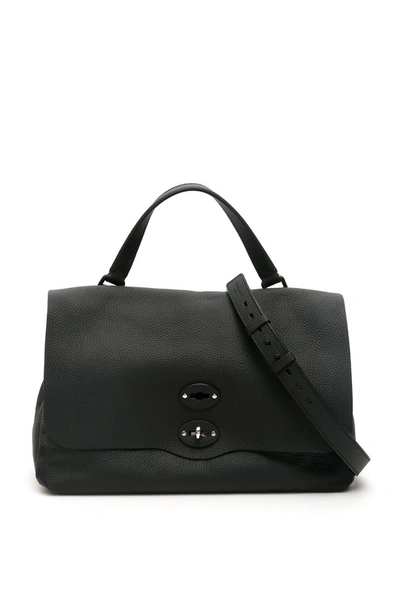 Zanellato Postina L Pura  Leather Handbag In Black
