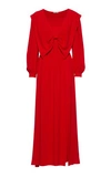Miu Miu Robe Longue En Satin In Red