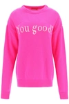 Ireneisgood Intarsia Logo Crewneck Jumper In Fuxia