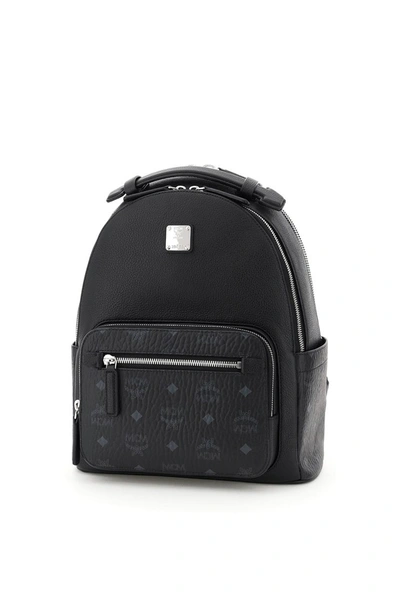 Mcm Stark 32 Backpack In Leather And Visetos In Black