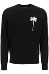PALM ANGELS PALM ANGELS WOOL SWEATER WITH PALMS
