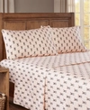 Sleep Philosophy True North Cotton Flannel 4-piece Queen Sheet Set In Pink French Bulldog