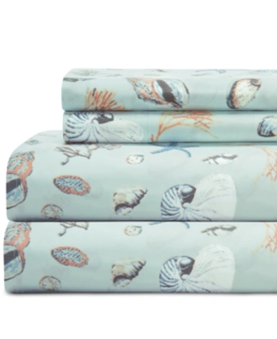 Elite Home Coastal 4-pc. Printed Full Sheet Set Bedding In Oceanside Sea