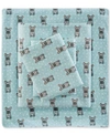 Sleep Philosophy True North Cotton Flannel 4-piece California King Sheet Set Bedding In Aqua French Bulldog