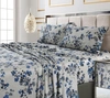 Tribeca Living Lisbon 300 Thread Count Cotton Sateen Pillowcase Pair, King In Blue