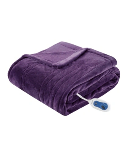Beautyrest Plush Electric Throw, 60" X 70" In Purple
