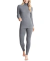 Cuddl Duds Women's Softwear V-neck Long-sleeve Layering Top In Gray