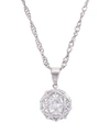 MACY'S CUBIC ZIRCONIA MILLENNIAL BALL PENDANT NECKLACE 16" IN SILVER PLATE