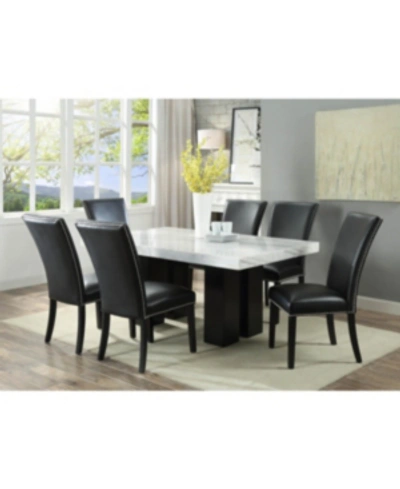 Furniture Camila Rectangle Dining Table And Black Dining Chair 7-piece Set, Created For Macy's