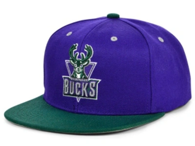 Mitchell & Ness Milwaukee Bucks Hardwood Classic Reload Snapback Cap In Purple/green