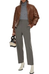 Walter Baker Edwina Leather Puffer Jacket In Brown