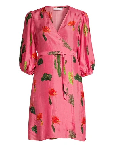 Carolina K Women's Cactus Silk Wrap Dress In Cactus Pink