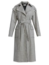 Altuzarra Women's Fisher Plaid Trench Coat In Black White