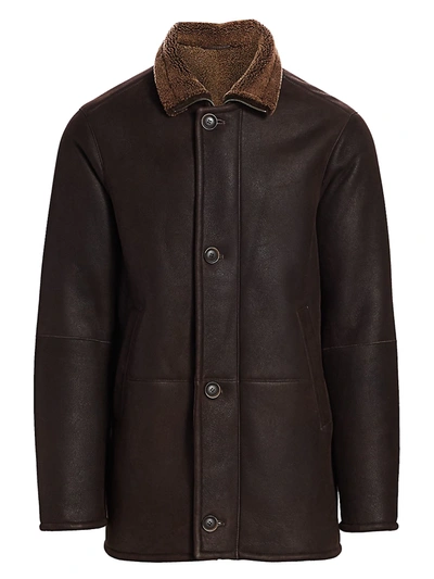 Saks Fifth Avenue Men's Collection Leather & Fur Overcoat