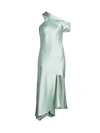Cushnie Women's Off-the-shoulder Asymmetric Silk Slip Dress In Sea Green