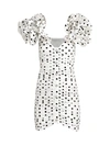 Alessandra Rich Women's Polka Dot Taffetta Mini Dress In White