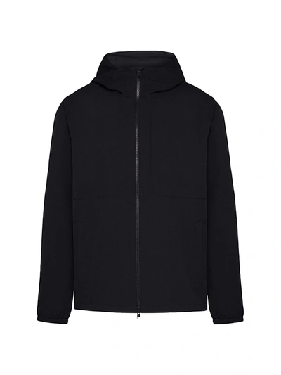 Woolrich Slim Fit Pacific Two Layers Hooded Jacket In Black