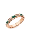 Bvlgari Women's Serpenti Viper 18k Rose Gold, Diamond & Malachite Ring