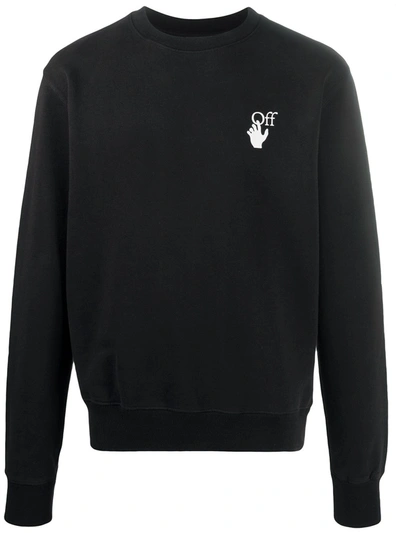 Pre-owned Off-white Slim Fit Cut Here Logo Sweatshirt Black/white