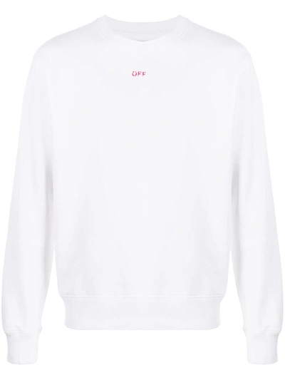 Pre-owned Off-white Slim Fit Stencil Crewneck Sweatshirt White/red