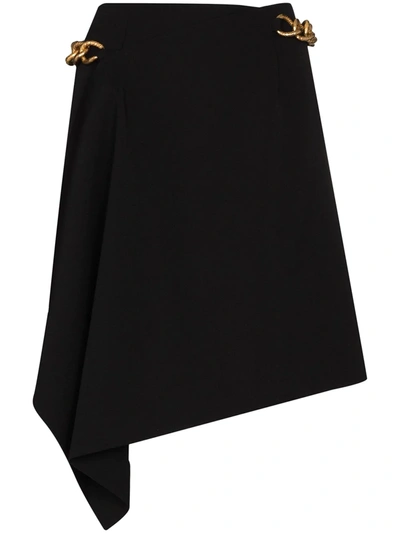 Givenchy Chain Belted Asymmetrical Mini Skirt In Black
