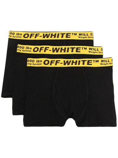 Off-white Men's 3-pack Industrial Boxer Briefs, Black