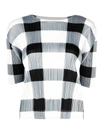 Issey Miyake Iv Block Check T-shirt In Grey