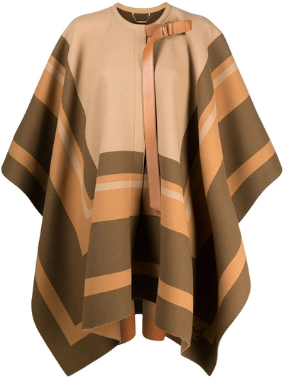 CHLOÉ STRIPED CAPE COAT