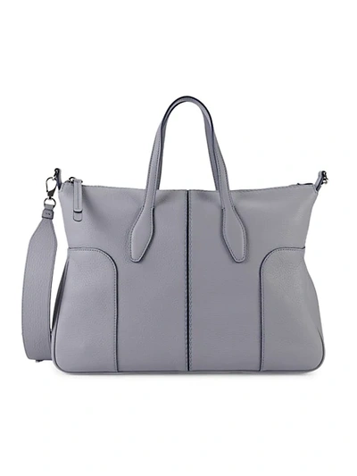 Tod's Bauletto Piccolo Leather Crossbody Bag In Lilac Grey