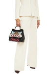 DOLCE & GABBANA EMBELLISHED LIZARD-EFFECT LEATHER TOTE,3074457345624534661