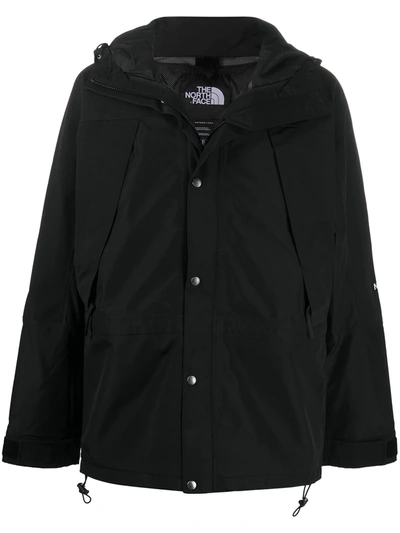 The North Face Embroidered-logo Hooded Jacket In Black